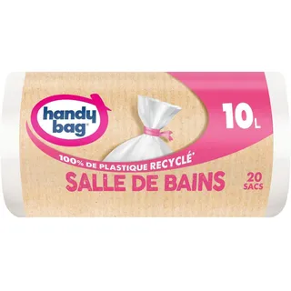 Handy Bag Tie Bathroom Trash Bags, 20x10L