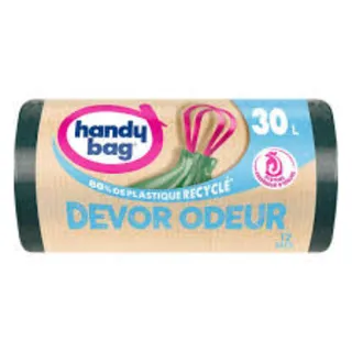Handy Bag Black Recycling Plastic Bags, 12x30L