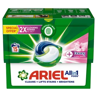 Ariel Floral Breeze All-in-1 Laundry Detergent Pods 15 Count