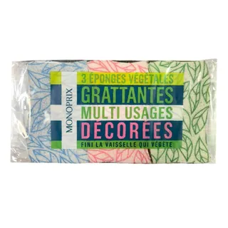 Monoprix Vegetable Sponges, 3 pcs