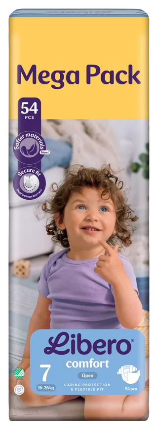 Libero Comfort 7 Open Diapers, 16-26kg, 54 Pieces