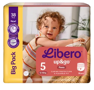 Libero Up&Go 5 Pant Diapers, 12-18kg, 38 Pieces