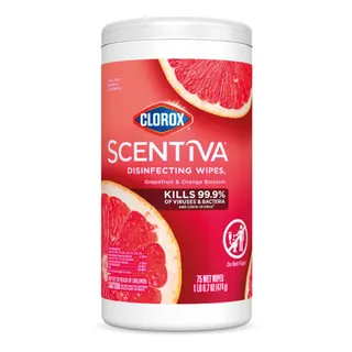 Clorox Scentiva Disinfecting Wipes Grapefruit & Orange Blossom, 75 Wet Wipes