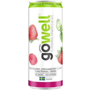Gowell Raspberry Strawberry Mint Functional Drink, No Sugar