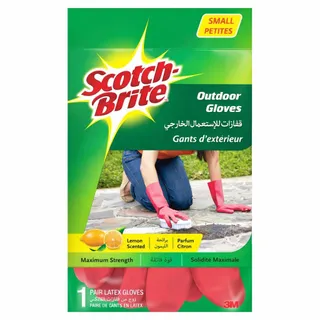 Scotch Brite Heavy Duty Lemon Scented Extra Strength Gloves - Small