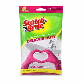 Scotch Brite Delicate Duty Medium Household Gloves, 1 Pair