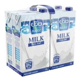 Nadec Full Fat UHT Milk 4x1L