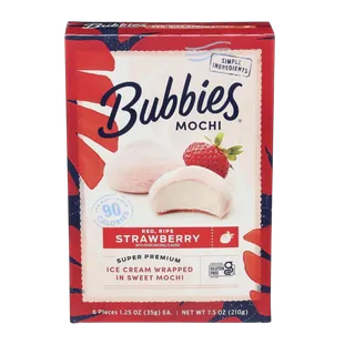 Bubbies Frozen Strawberry Mochi Ice Cream, 210g