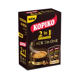 Kopiko 2in1 Black Instant Coffee Mix with No added Sugar, 10x10g