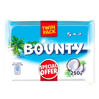 Bounty Coconut Chocolate Bars, 2x250g