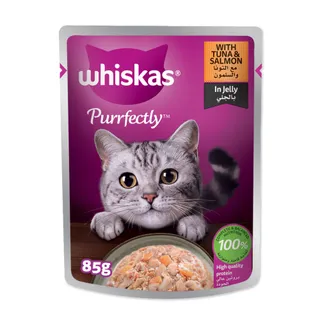 Whiskas Purrfectly Tuna & Salmon Cat Food, 85g