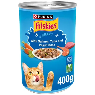 Purina Friskies Salmon, Tuna and Vegetables in Gravy Wet Cat Food, 400g
