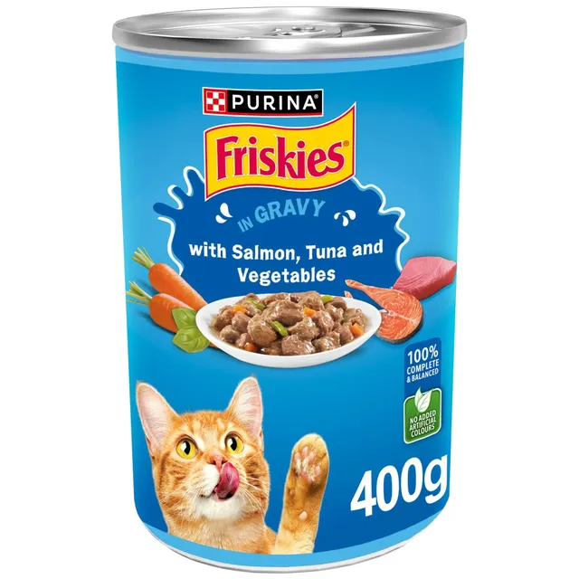 Purina Friskies Salmon, Tuna and Vegetables in Gravy Wet Cat Food, 400g