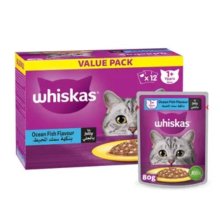 Whiskas Oceanfish in Jelly Wet Cat Food, 12x80g