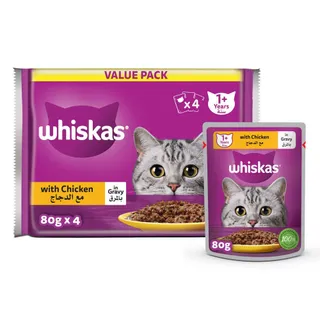 Whiskas Chicken in Gravy 80 g x 4 Value Pack
