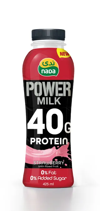 Nada 0% Fat 40g Protein Strawberry Power Milk Drink, No Added Sugar, 425ml