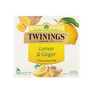 Twinings London Lemon & Ginger Citrus & Warming 50 Tea Bags, 75g