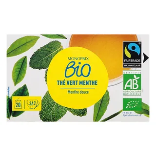 Monoprix Bio Organic Green Tea Mint 36G (20S)