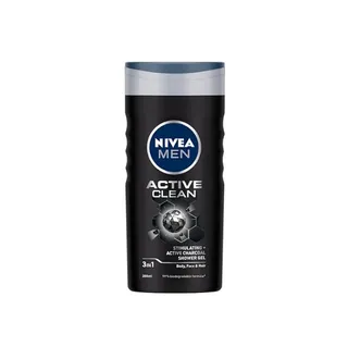 NIVEA Men Active Clean Shower Gel with Active Charcoal, 250ml