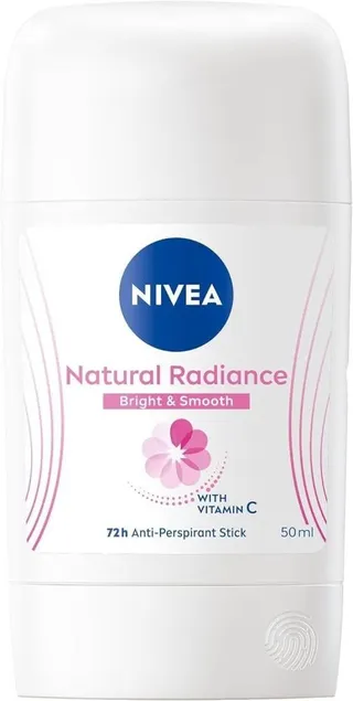 NIVEA Natural Radiance 48H Antiperspirant Deodorant Stick with Vitamin C for Women, 50ml