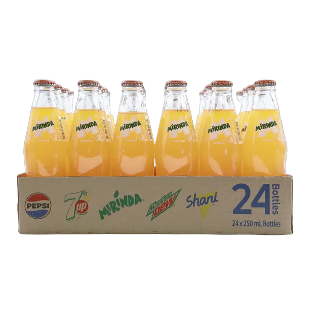 Mirinda Orange Soft Drink Glass Bottle, 6x250ml