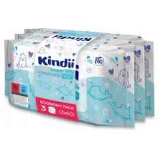 Kindi Pure Water 99% Wipes, 3 X 60s