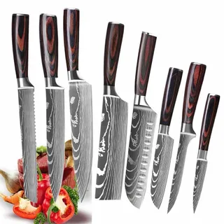 Stainless Steel Chef Knife Set, 8 pcs