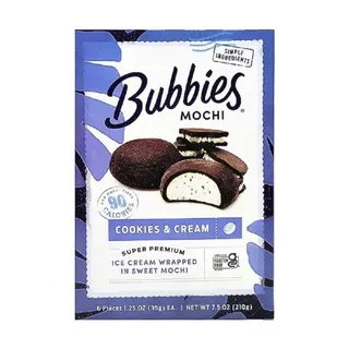 Bubbies Cookies and Cream Ice Cream, 210g