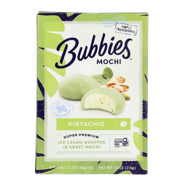 Bubbies Frozen Pistachio Mochi Ice Cream, 210g