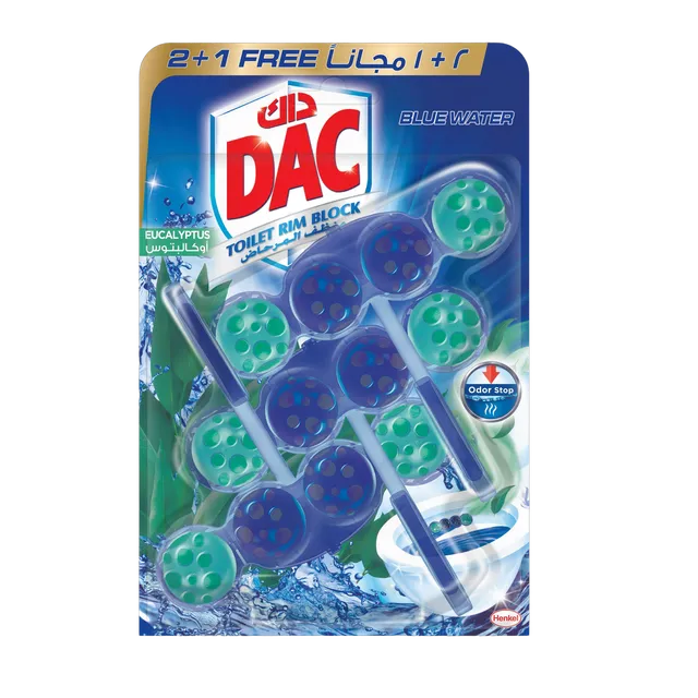 Dac Toilet Cleaner Blue Water Rim Block (3 Pieces), 150g