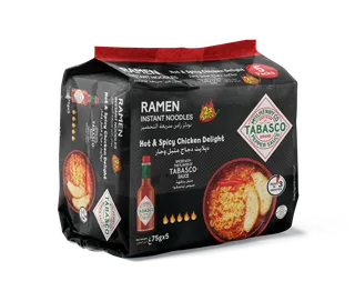 Tabasco Ramen Noodles Hot & Spicy Chicken Delight, 5x75g