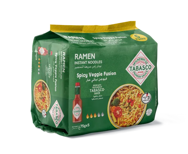 Tabasco Spicy Veggie Fusion Ramen Noodles 5x75g