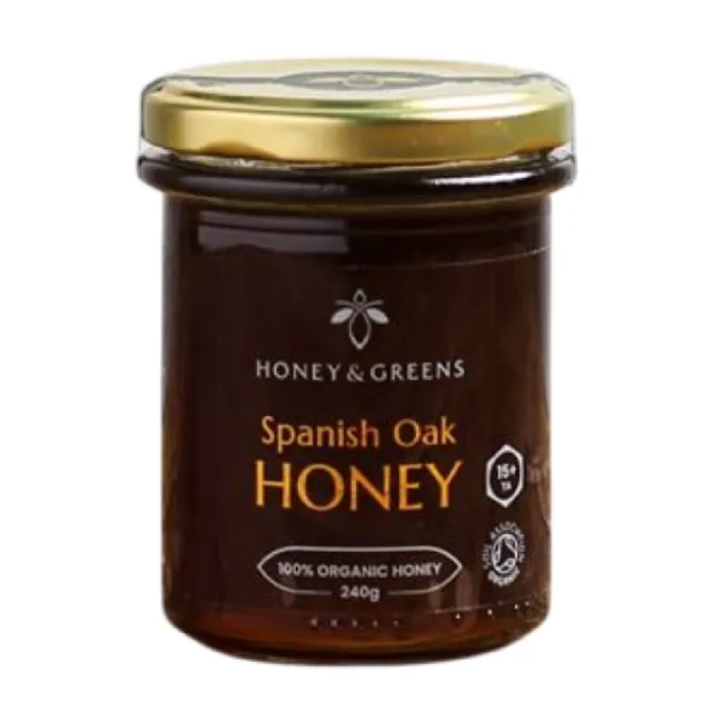 Honey & Greens Spanish Organic Oak Honey, 240 g