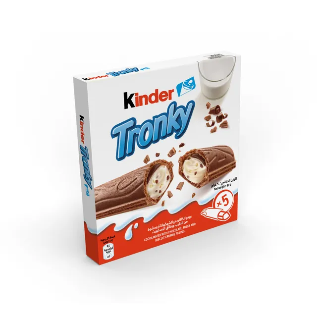 Kinder Tronky Cocoa Wafer with Chocolate 5x18g