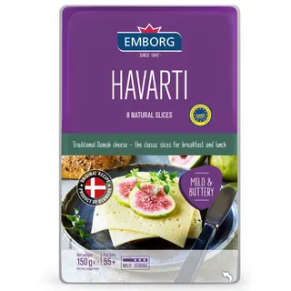 Emborg Havarti Sliced Cheese, 150g