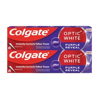 Colgate Optic White Purple Reveal Whitening Toothpaste 2x75ml