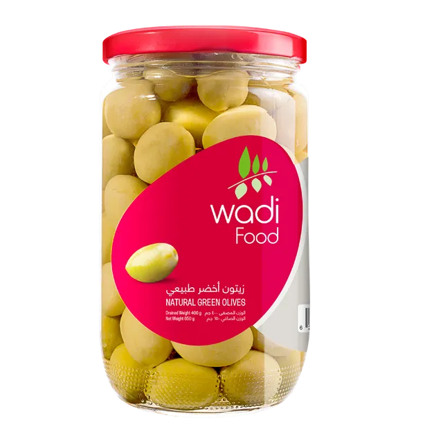 Wadi Food Whole Green Olives, 650g