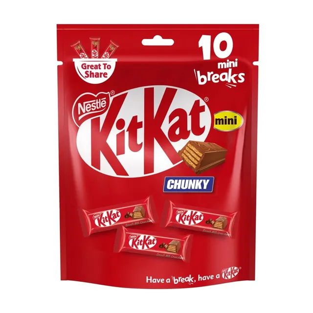 كيت كات تشانكي ميني بريكس بارات شوكولاتة (10 قطع)، 160g