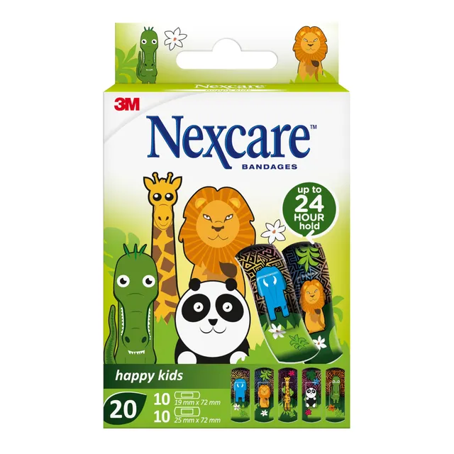 Nexcare Happy Kids Plasters Assorted, 20 Pieces