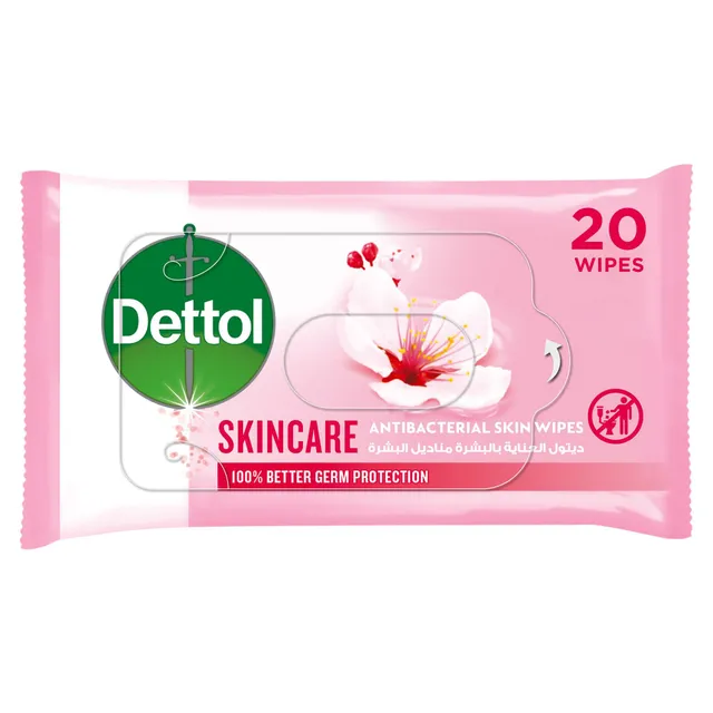 Dettol Skincare Antibacterial Skin Wipes, 20 Wipes