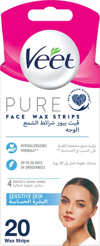 Veet Hair Removal Face Wax Strips for Sensitive Skin