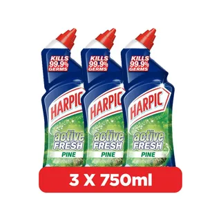 Harpic Active Fresh Pine Toilet Cleaner, 3x750ml