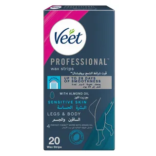 Veet Professional Hair Removal Wax Strips for Sensitive Skin Legs & Body