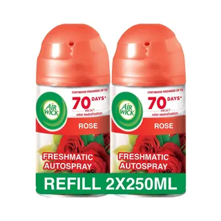 Air Wick Automatic Rose Scent Air Freshener Spray Refill, 2x250ml