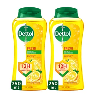 Dettol Fresh Citrus & Orange Blossom Scent Shower Gel & Body Wash, 2x250ml