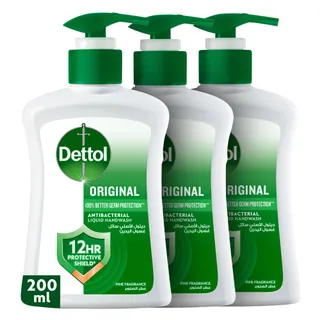 Dettol Original Pine Scent Liquid Handwash Pump, 3x200ml
