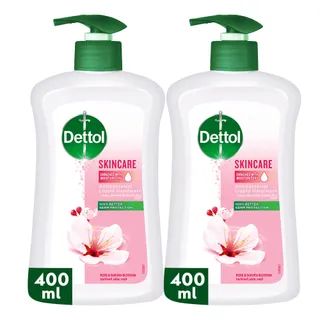 Dettol Skincare Rose & Sakura Blossom Fragrance Liquid Handwash Pump, 2x400ml