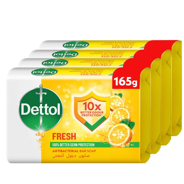 Dettol Fresh Citrus & Orange Blossom Scent Bar Soap, 4x165g