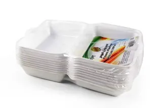 Easy Kitchen Foam Plates with Lids LB2, 10 Pieces