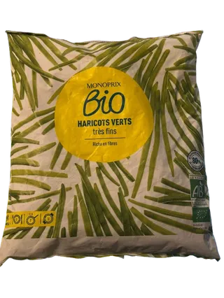 Monoprix Bio Organic Frozen Organic Beans Green Whole, 600g